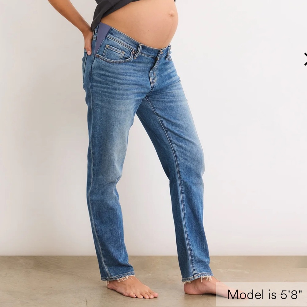 Hatch Blue Straight Leg Maternity Jeans